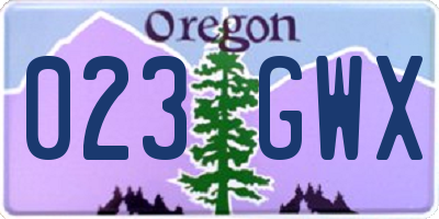 OR license plate 023GWX