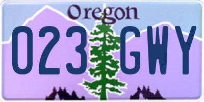 OR license plate 023GWY