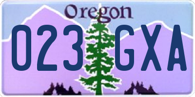 OR license plate 023GXA