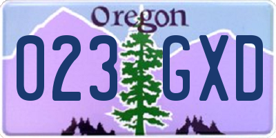 OR license plate 023GXD