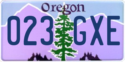OR license plate 023GXE