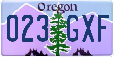 OR license plate 023GXF