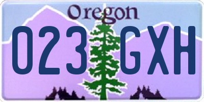 OR license plate 023GXH