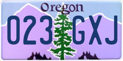 OR license plate 023GXJ