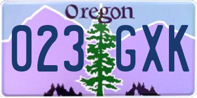 OR license plate 023GXK