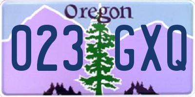 OR license plate 023GXQ