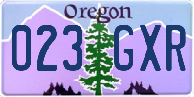OR license plate 023GXR