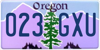OR license plate 023GXU