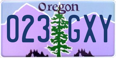 OR license plate 023GXY