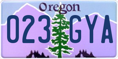 OR license plate 023GYA