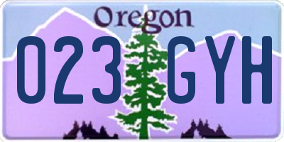 OR license plate 023GYH