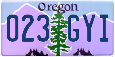 OR license plate 023GYI