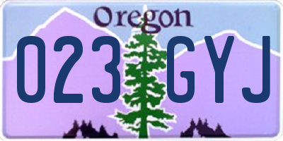 OR license plate 023GYJ