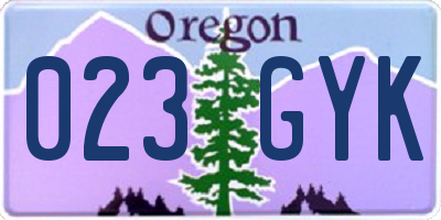 OR license plate 023GYK