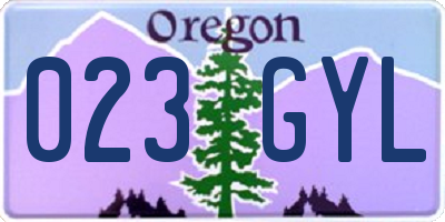OR license plate 023GYL