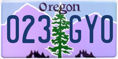 OR license plate 023GYO