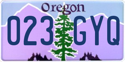 OR license plate 023GYQ