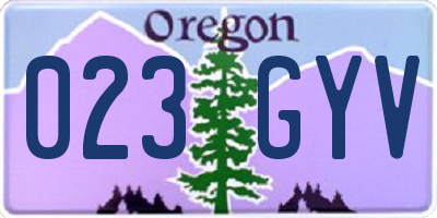 OR license plate 023GYV