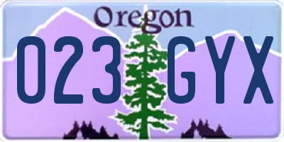 OR license plate 023GYX