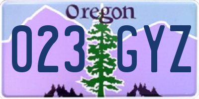 OR license plate 023GYZ