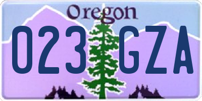 OR license plate 023GZA