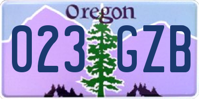 OR license plate 023GZB