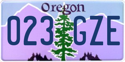 OR license plate 023GZE