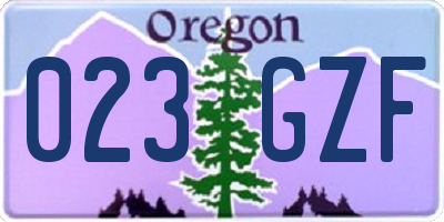 OR license plate 023GZF