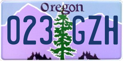 OR license plate 023GZH