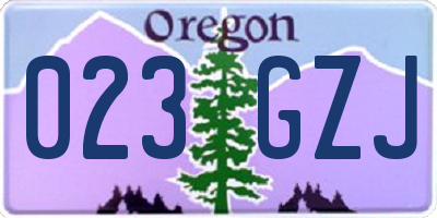 OR license plate 023GZJ