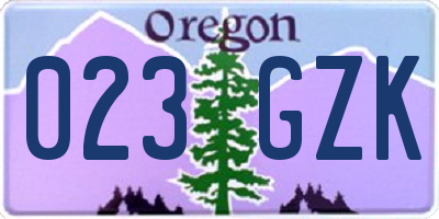 OR license plate 023GZK
