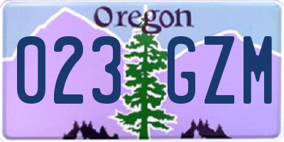 OR license plate 023GZM