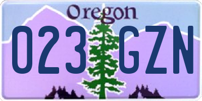 OR license plate 023GZN