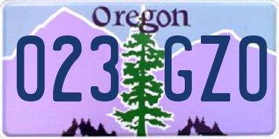 OR license plate 023GZO