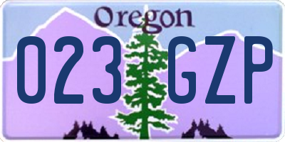OR license plate 023GZP