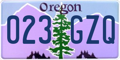 OR license plate 023GZQ