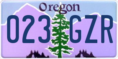 OR license plate 023GZR