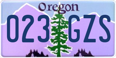 OR license plate 023GZS