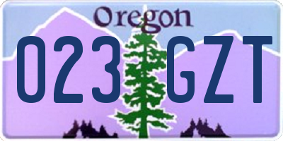 OR license plate 023GZT