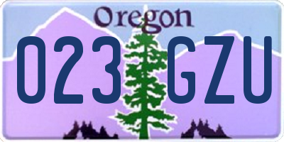 OR license plate 023GZU