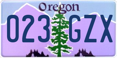 OR license plate 023GZX