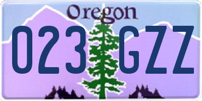 OR license plate 023GZZ