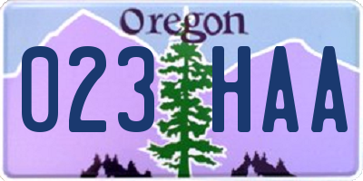 OR license plate 023HAA