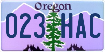 OR license plate 023HAC