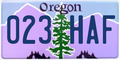OR license plate 023HAF