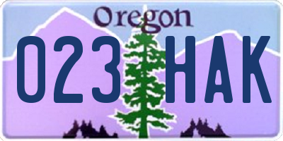 OR license plate 023HAK