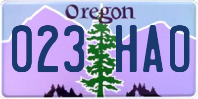 OR license plate 023HAO