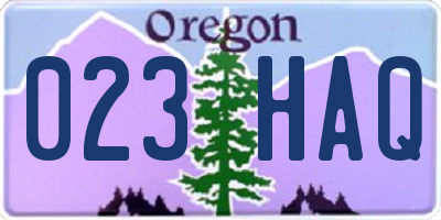 OR license plate 023HAQ