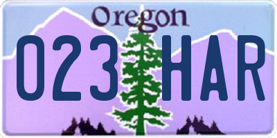 OR license plate 023HAR