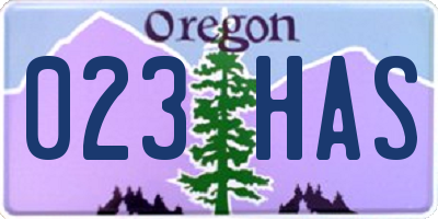 OR license plate 023HAS